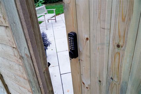 steel lock box for gate hardware|keyless lock for wooden gate.